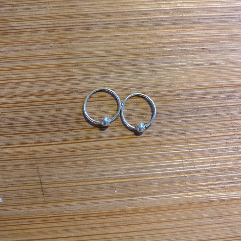 Small set of sterling silver hoops